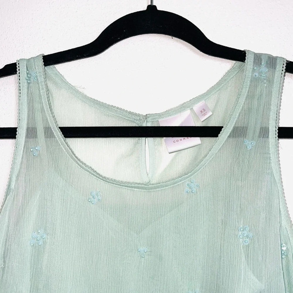 LC Lauren Conrad Mint Green Sequin Chiffon Lined Tank Top Xsmall Women’s - Picture 2 of 11